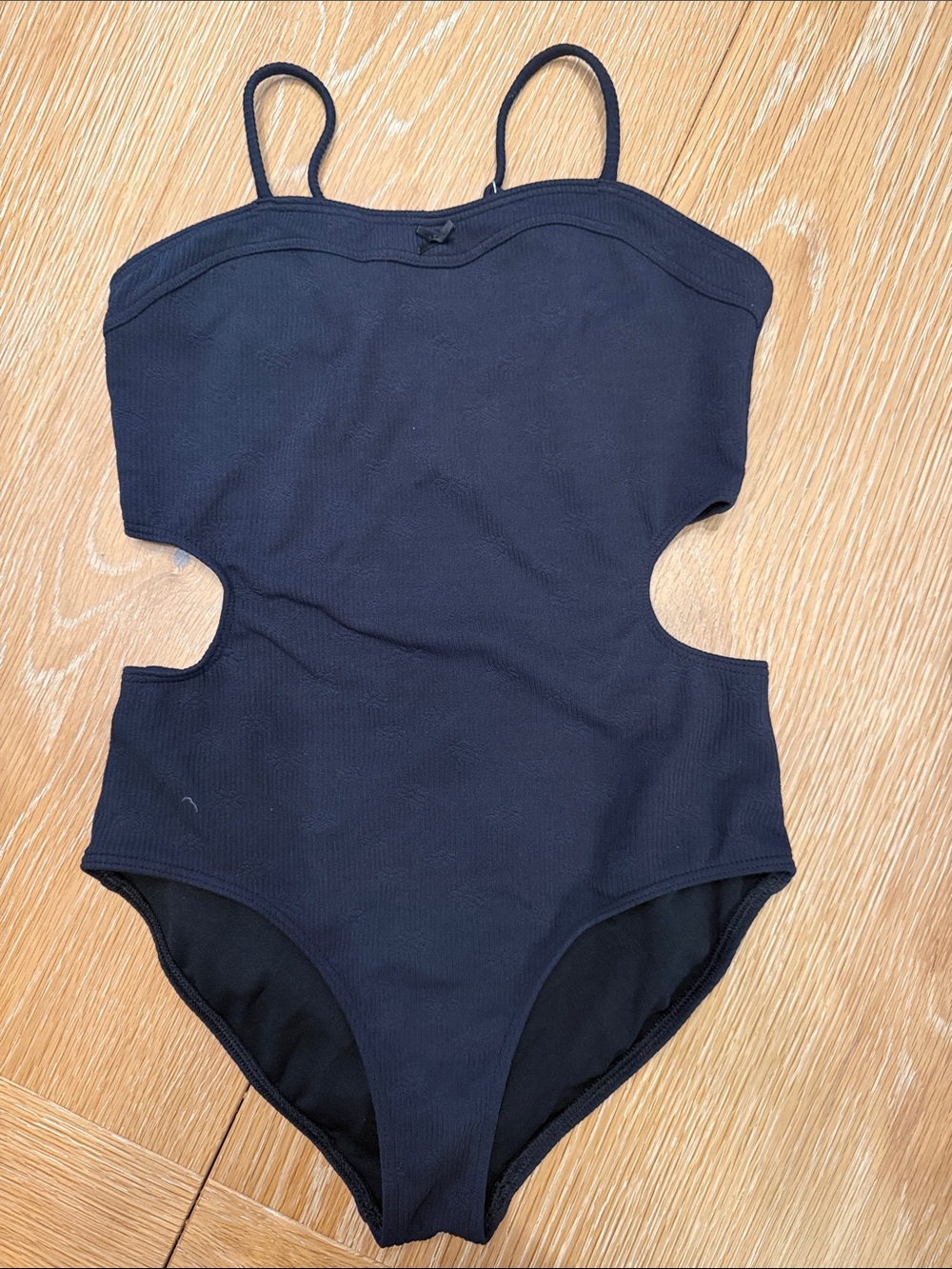 abercrombie kids Navy Cutout One-Piece Swimsuit with Slim Straps